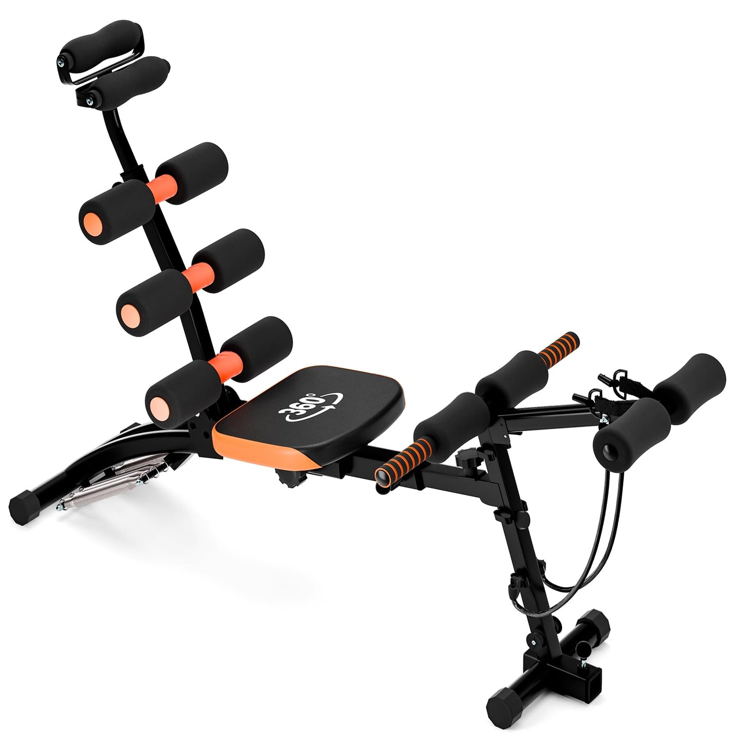 sxvbdway Ab Trainer Machine Weight Bench, Ab Workout Bench for Home Gym, Multi-Functional Adjustable Abdominal Crunch Machine, Abdominal Exercise Equipment for Total Body Workout Black