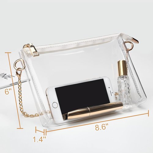 BS-VOG Clear Purse for Women - Stadium Approved Crossbody Bag with Zipper | Ideal for Concerts & Sports