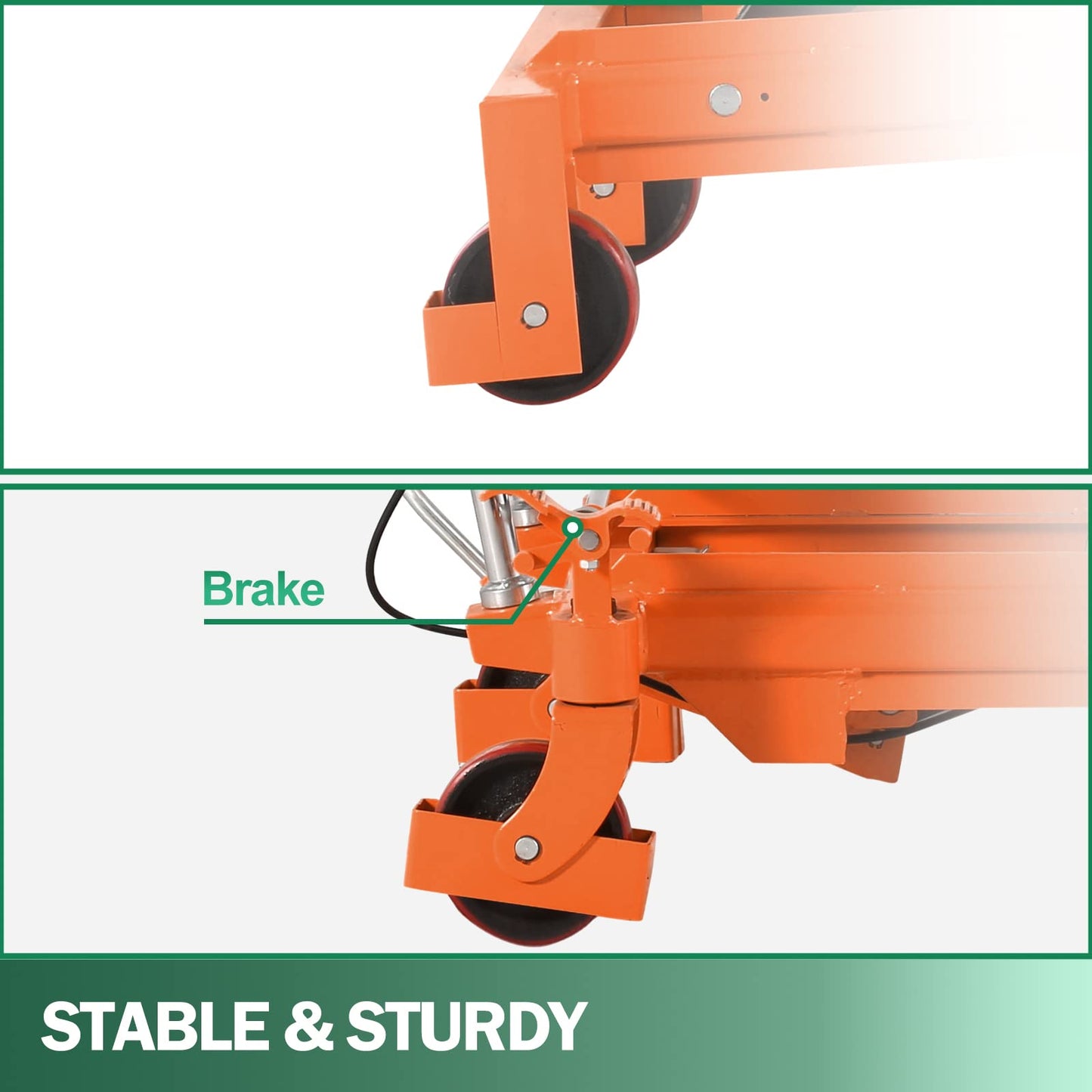 Tory Carrier Double Scissor Lift Table Cart 59" Lifting Height, Hydraulic Lift Cart Platform Manual Scissor Lift Table with Foot Pump for Safe Freight Unloading and Warehousing Use,1760 lbs Capacity