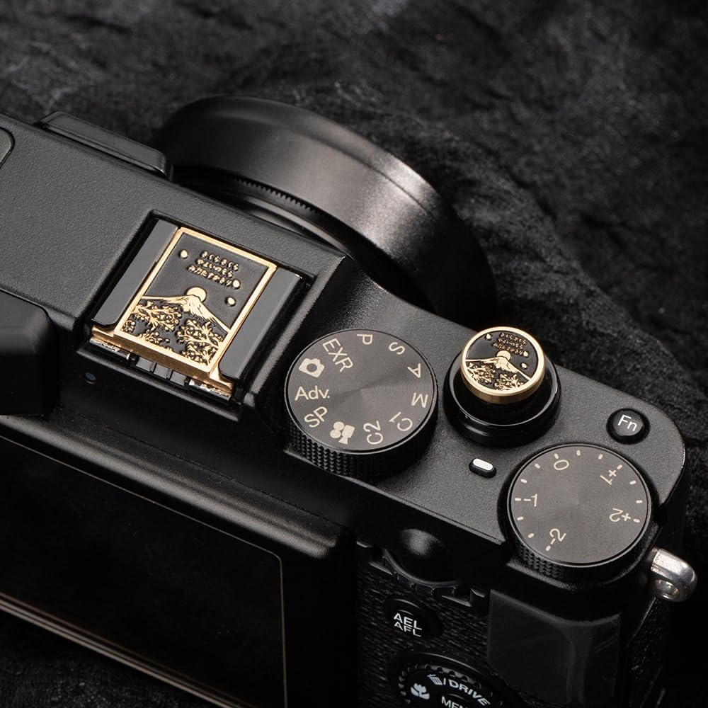 Set xpro2 x100vi xt50 xt30 Alloy-Set) Falling Cherry Blossoms Camera Metal Hot Shoe Cover Shutter Button for Fujifilm