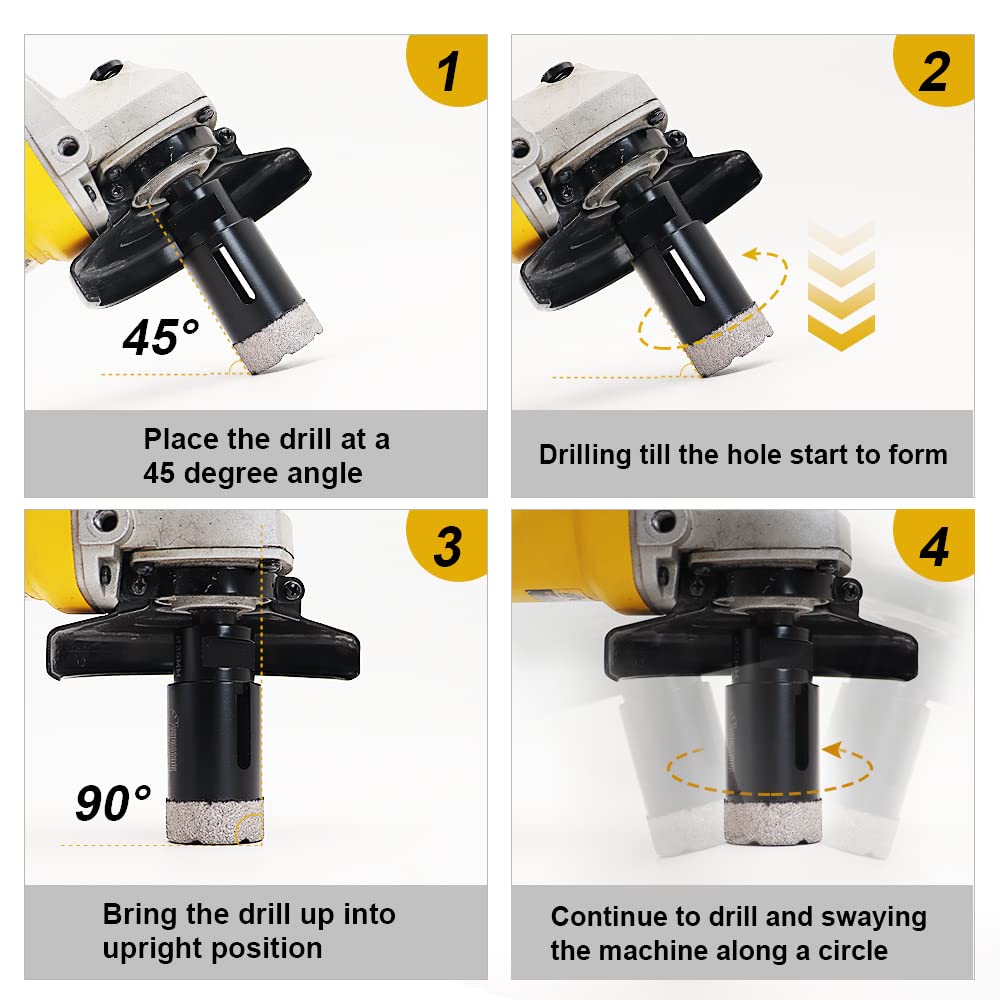 Diamond Core Drill Bits Set 10PCS - DARTOTEK Tile Hole Saw Kit (6/6/6/20/25/32/35/50mm/1 3/8"/6mm for Porcelain, Ceramic Tile, Granite, Marble, Masonry
