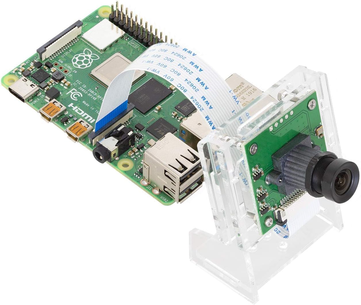 Arducam OV5647 M12 5/4/3/3 for Raspberry Pi Camera Module with Case, Sensor Adjustable and Interchangeable Lens Board