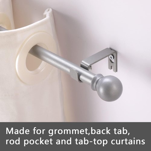 GXOACKJ Decorative Curtain Rods - Heavy Duty Metal, 48-84 Inch, Silver Finish with Brackets