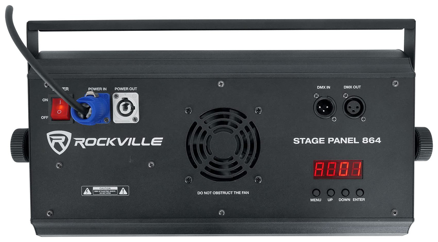 Rockville Stage Panel 864 LED RGB Pro Stage Wash Light + Strobe + Matrix Combo