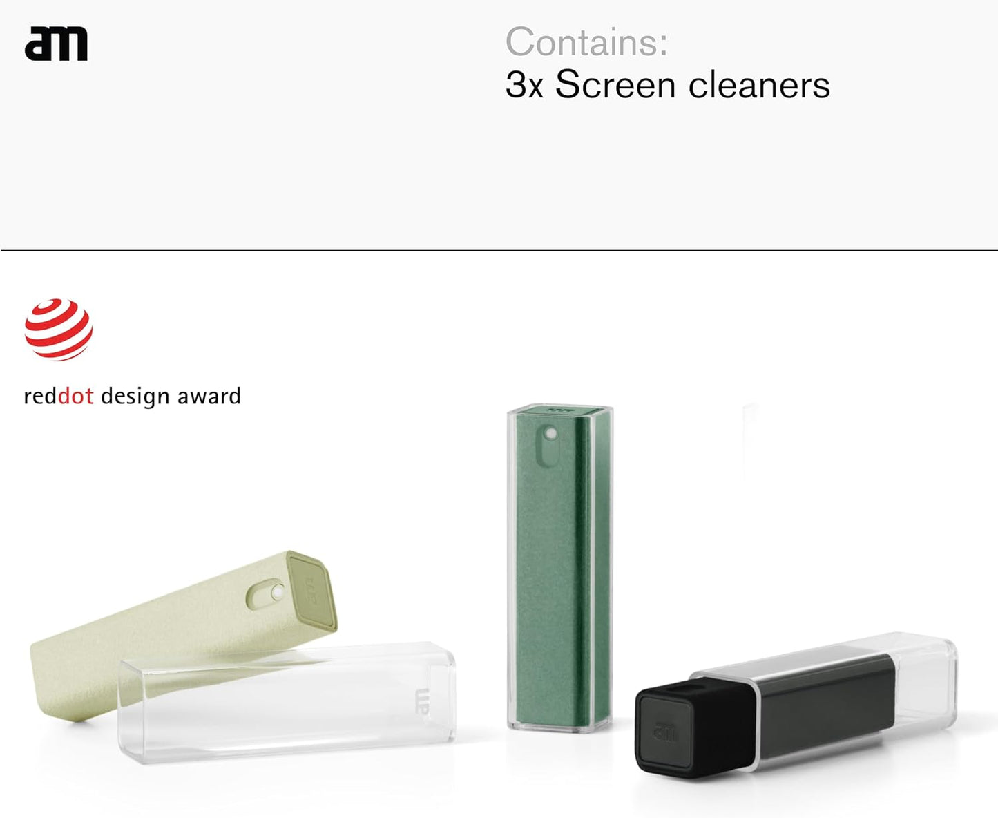 3 Pack, am Screen Cleaner Mist Spray with Microfiber Cloth Around Alcohol-Free, Streak-Free Screen Cleaning Kit