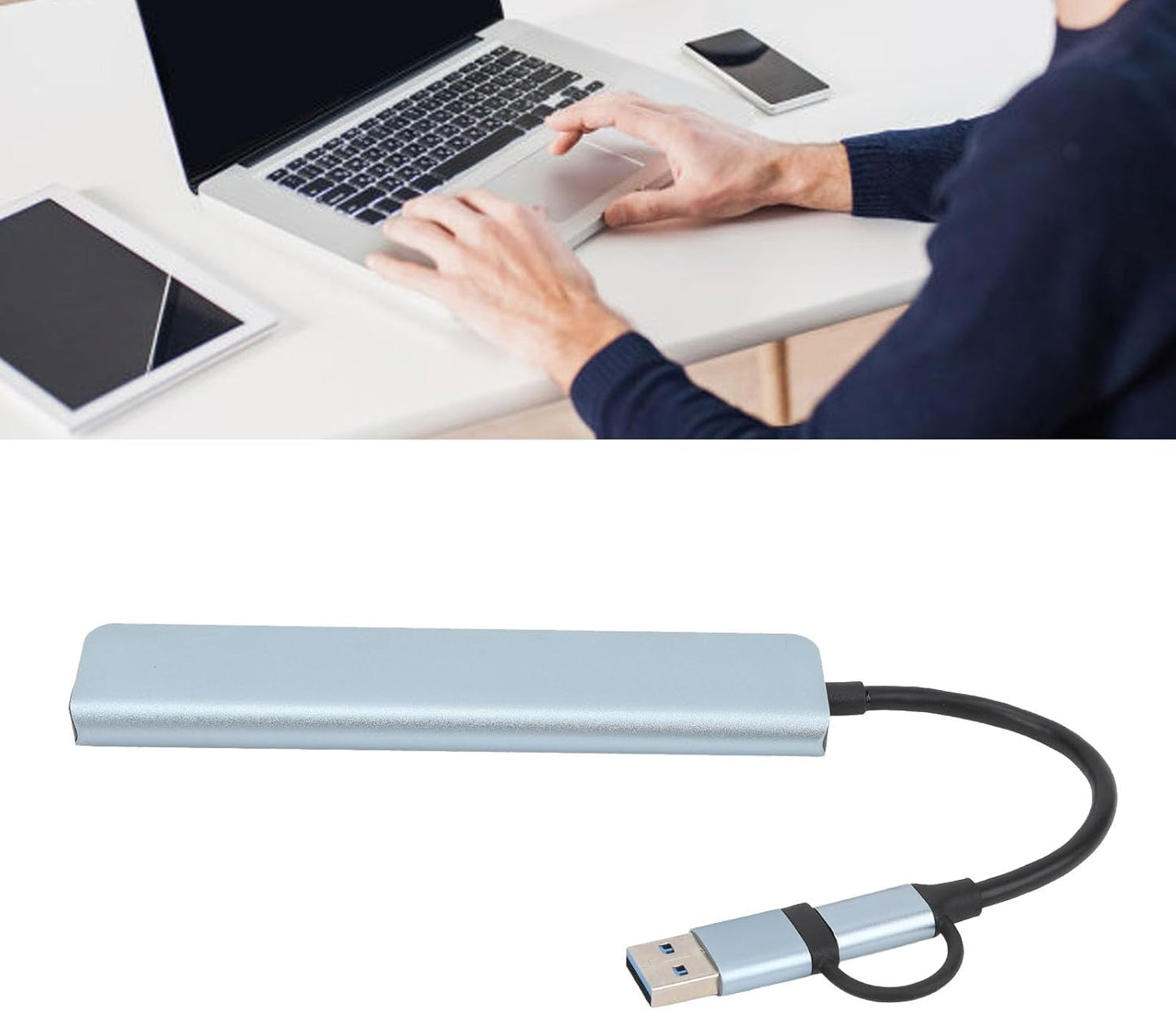 XUMIUZIY 8 1 3.0 in USB C Hub, Aluminum USB C Ethernet Multiport Adapter, Loseless USB Docking Station for Computers