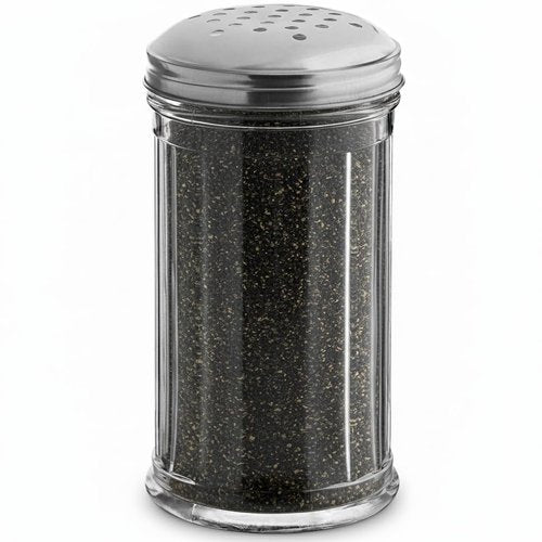 12 Oz Parmesan Cheese Shaker/salt and pepper shakers with Stainless Steel Lid, Clear Plastic seasoning shaker, sugar/spice dispenser, large salt and pepper shakers (360 ml) by GEEX DEPOT (2, 12 Oz)