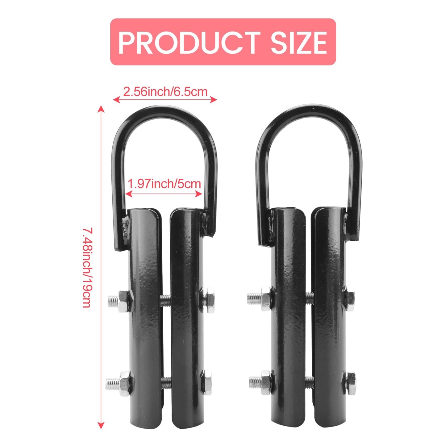 MuNanshan 1.5” Climbing Rope Clamp, 2 Sets Rope Climb Clasp Workout Rig Attachment Hook for Rope Climbing Gym Strength Training