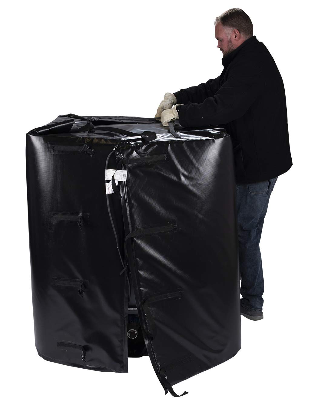Powerblanket TH330-240V Industrial Grade/Weather Resistant D-15 Vinyl Shell 330 gal Insulated IBC Tote Heater, 240V, Black
