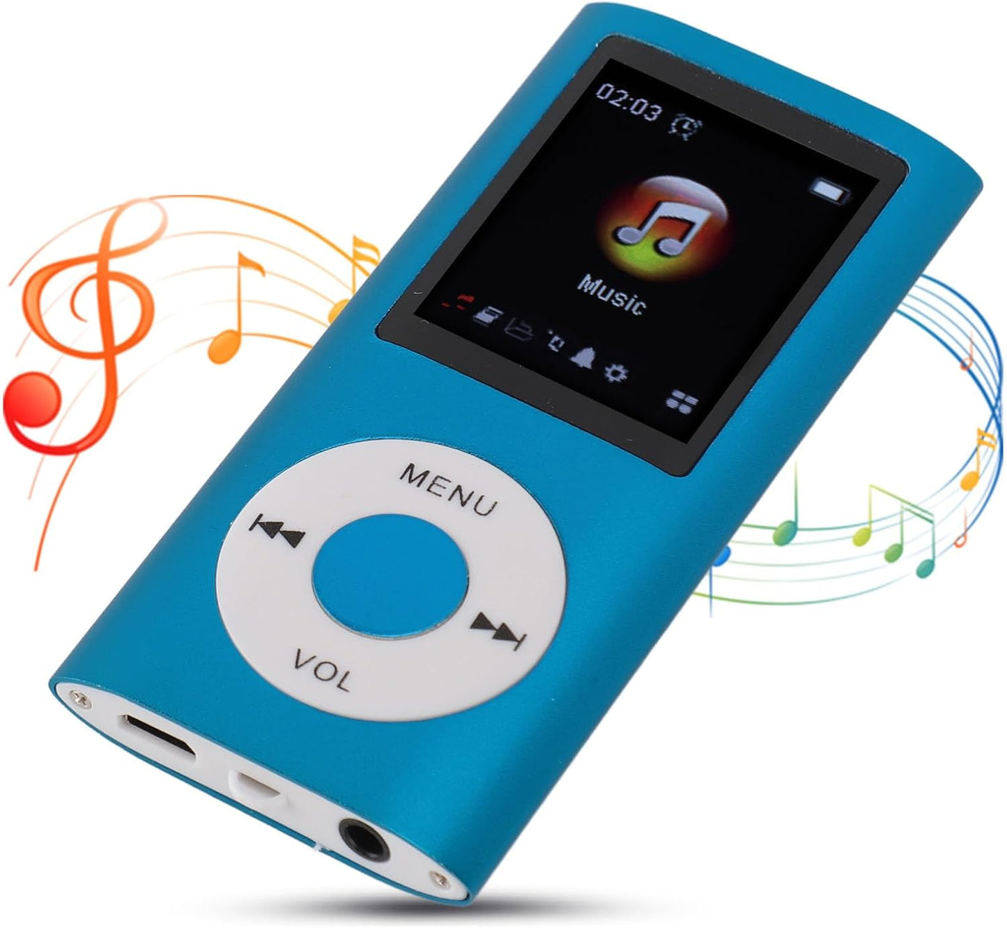 Zopsc MP3 MP3 1.8 Inch 7 8GB Player, Portable HiFi Lossless Digital Player with TFT Screen, Sound Effect Modes