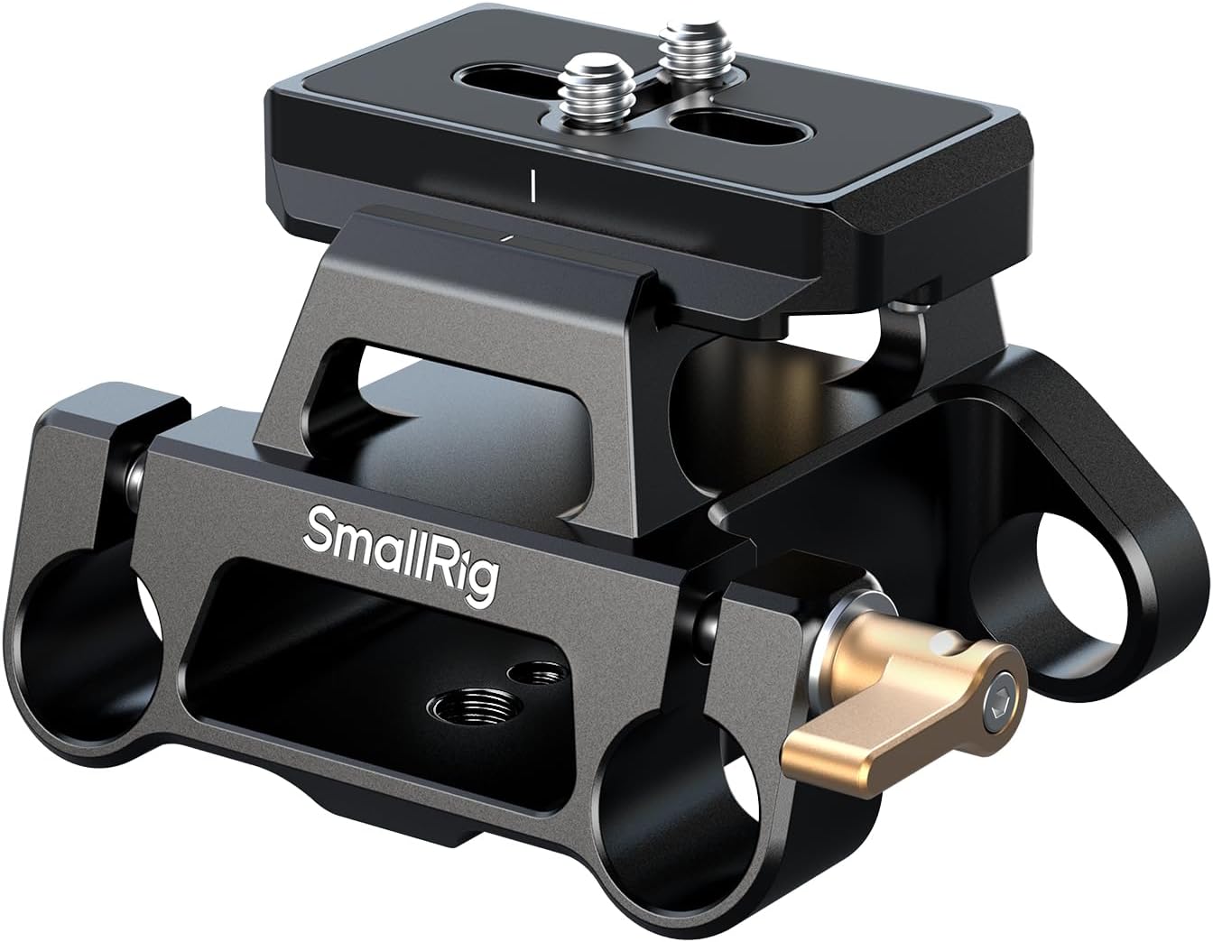SMALLRIG 15mm 1/4"-20 3/8"-16 5365 Universal Mount Plate Kit with Dual Rod Clamp for Cameras, Built-in Quick-Release