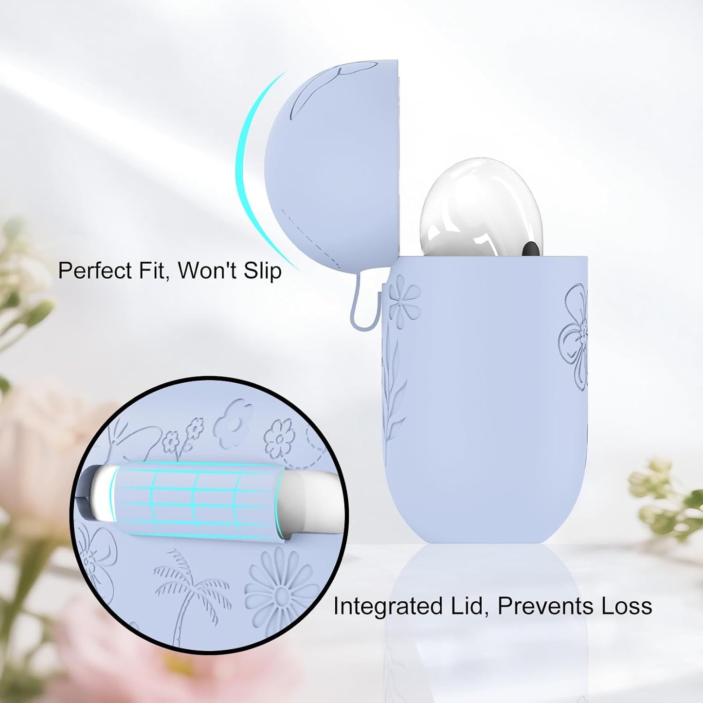 MATEPROX 3 3rd Generation[2025] Flower Design Compatible with AirPods Pro Case with Keychain/Hand Strap, Airpod Pro