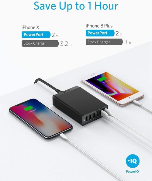 Anker 60W Desktop Charger - 6-Port USB Charging Hub for iPhone, iPad, MacBook & More