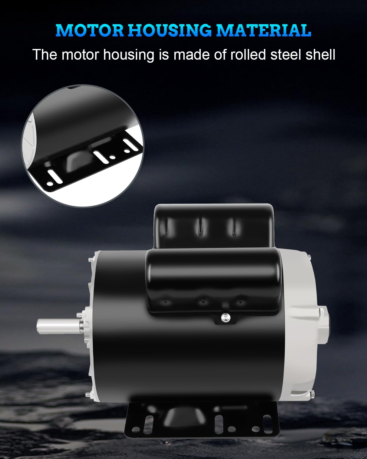 2HP Electric Motor, General Motor Single Phase, 5/8" Shaft Diameter CW/CCW, ODP Air Compressor Motor, 60HZ, 3450RPM, 115/230V