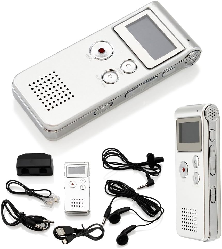 GEARONIC 8GB 650Hr MP3 Digital Voice Recorder Rechargeable Dictaphone Telephone Portable Player