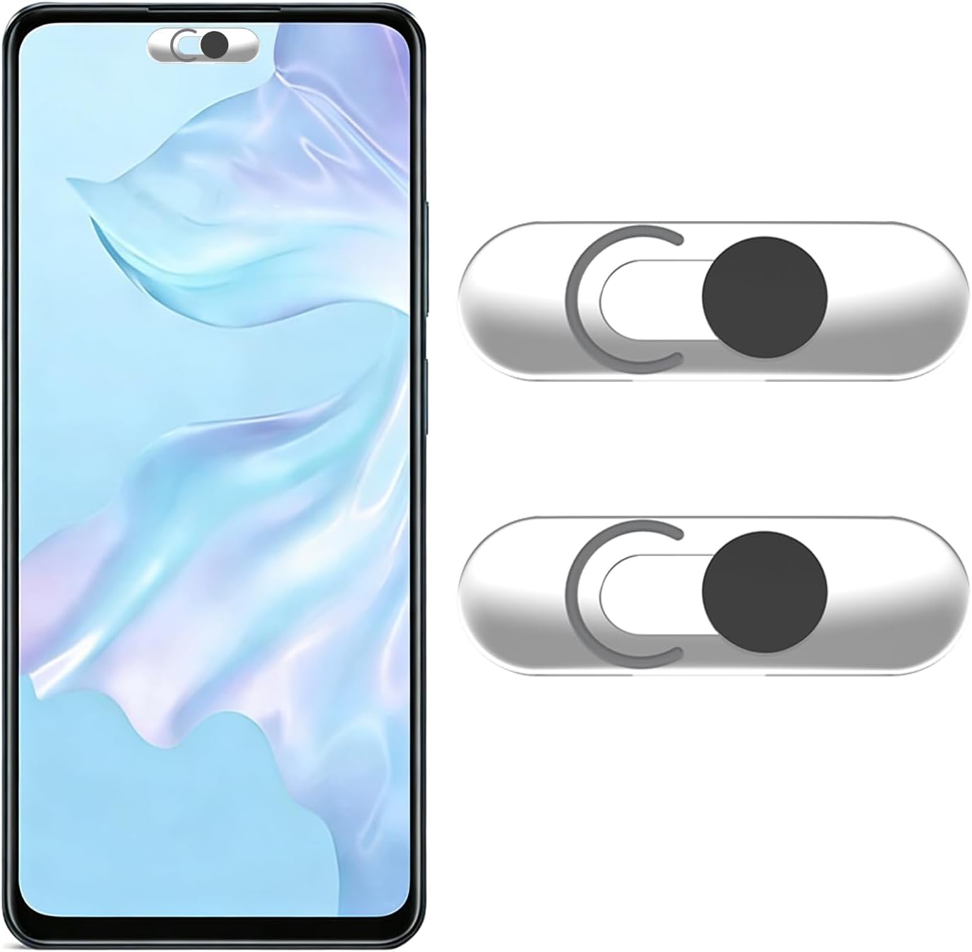 Dazujem 2Pack Front Camera Covers Compatible with Galaxy/iPad/Pixel | Smartphone Webcam Cover | Camera Blocker