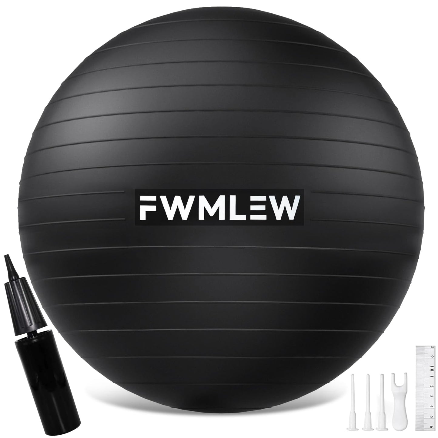 FWMLEW Extra Thick Exercise Yoga Ball, 5-Size Anti-Burst Heavy Duty Stability Gym Ball for Fitness, Core Workout, Pregnancy & Office Chair, Includes Quick Pump (S(15-18ines/38-45cm))