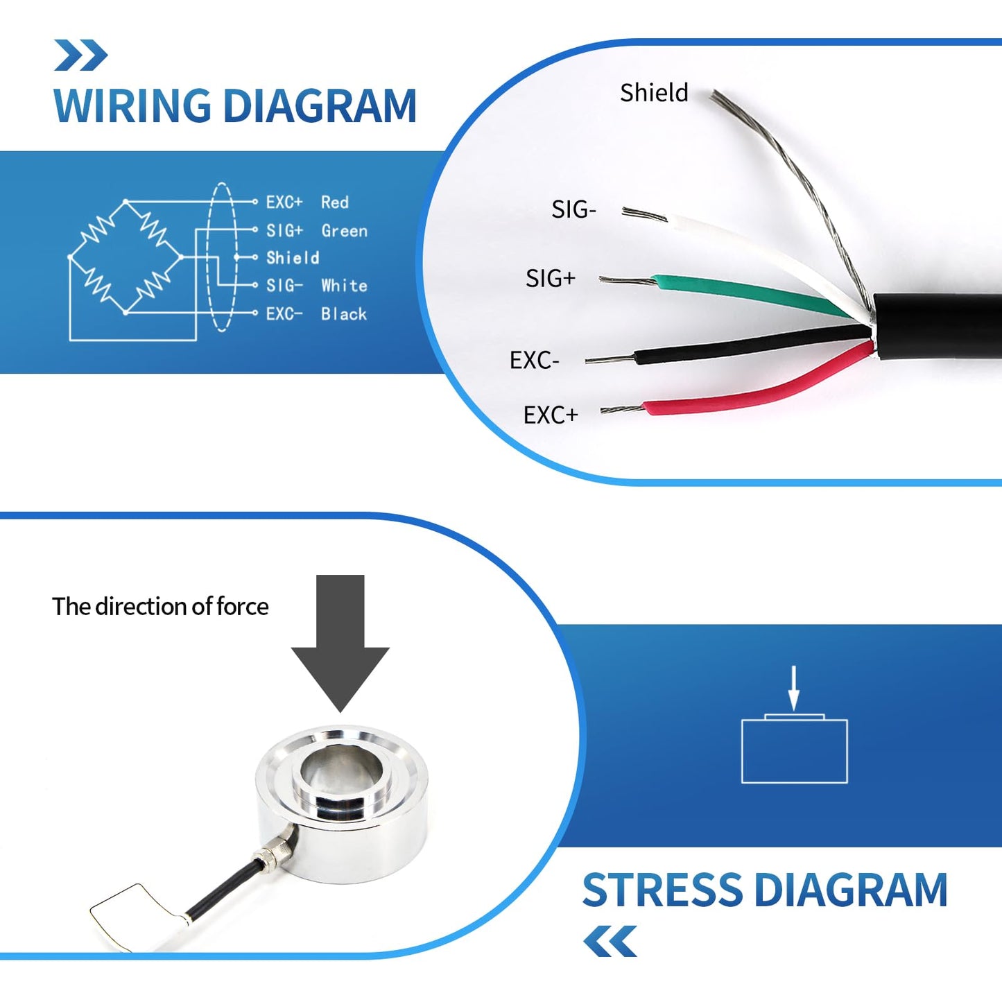 Load Cell Sensor withTransmitter Amplifier Display,Test Compression Force Weight Pressure Sensor Output 0-5V 0-10V 4-20mA (2T with Amplifier)