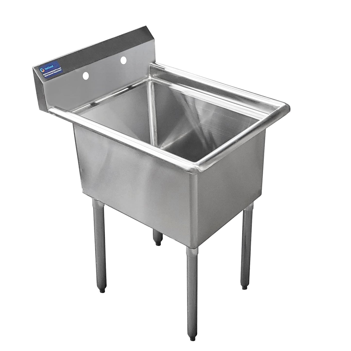 AmGood Stainless Steel Prep & Utility Sink | 304 Stainless Steel | Overall Size: 29 3/4" x 23 5/8" | Restaurant, Kitchen, Laundry, Garage | NSF (Bowl Size: 24" x 18" No Faucet)