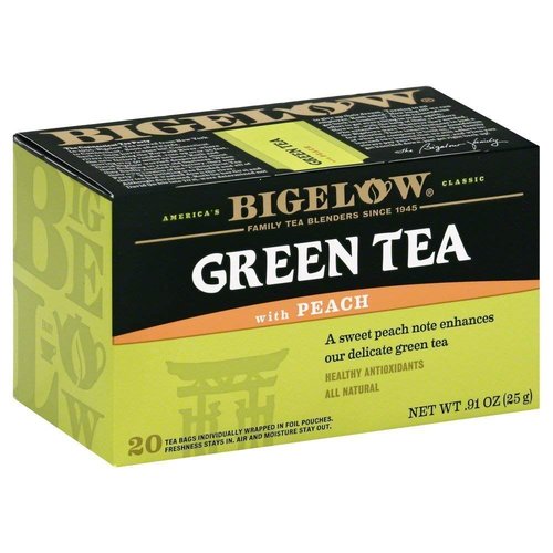 Bigelow Tea Green Tea - with Peach - Case of 6-20 Bag