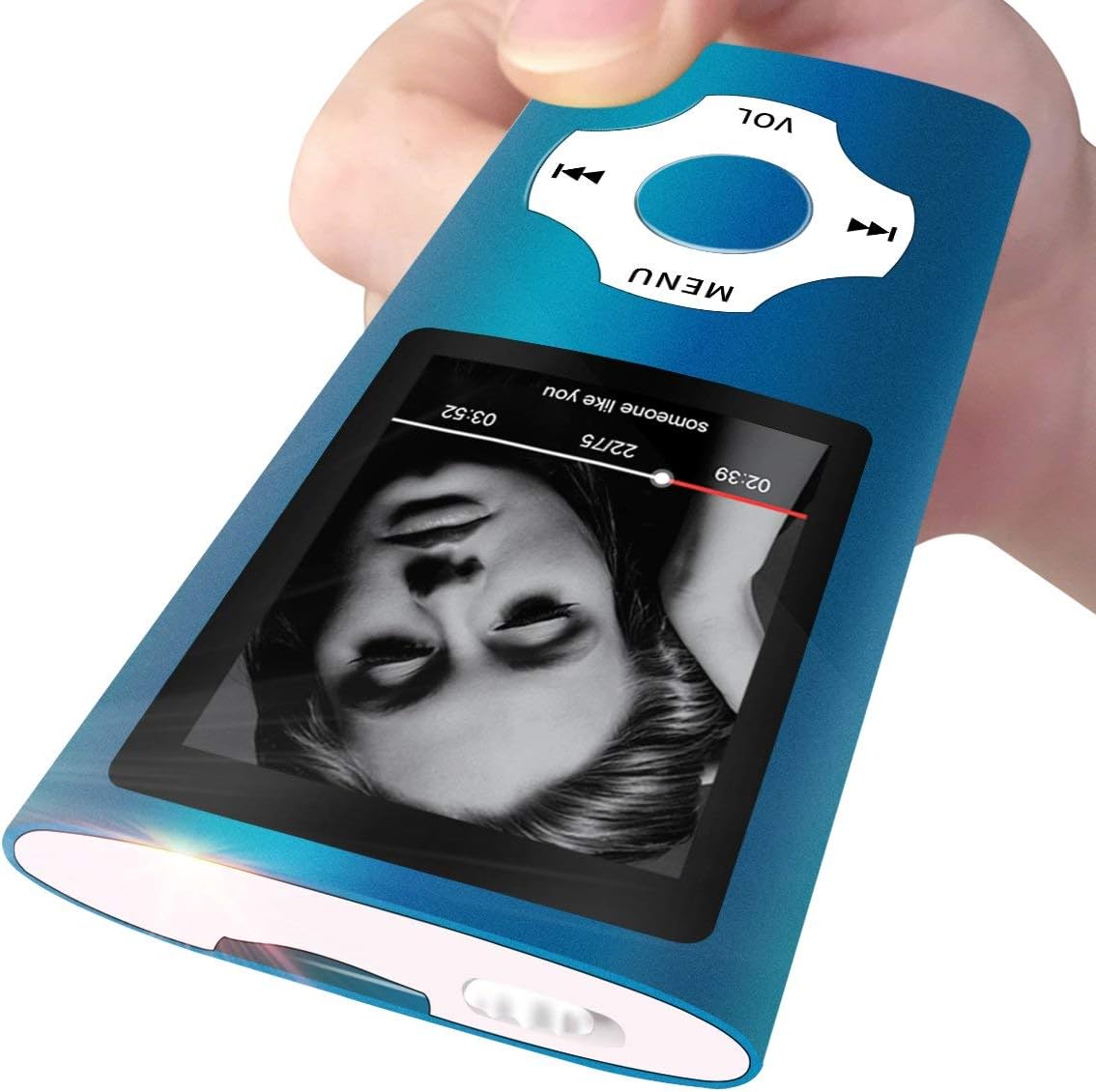 WOWSYS MP3/MP4 Player,1.8 Inch 64GB Portable LCD Screen and Card Slot,Max Support TF Card,Darkblue