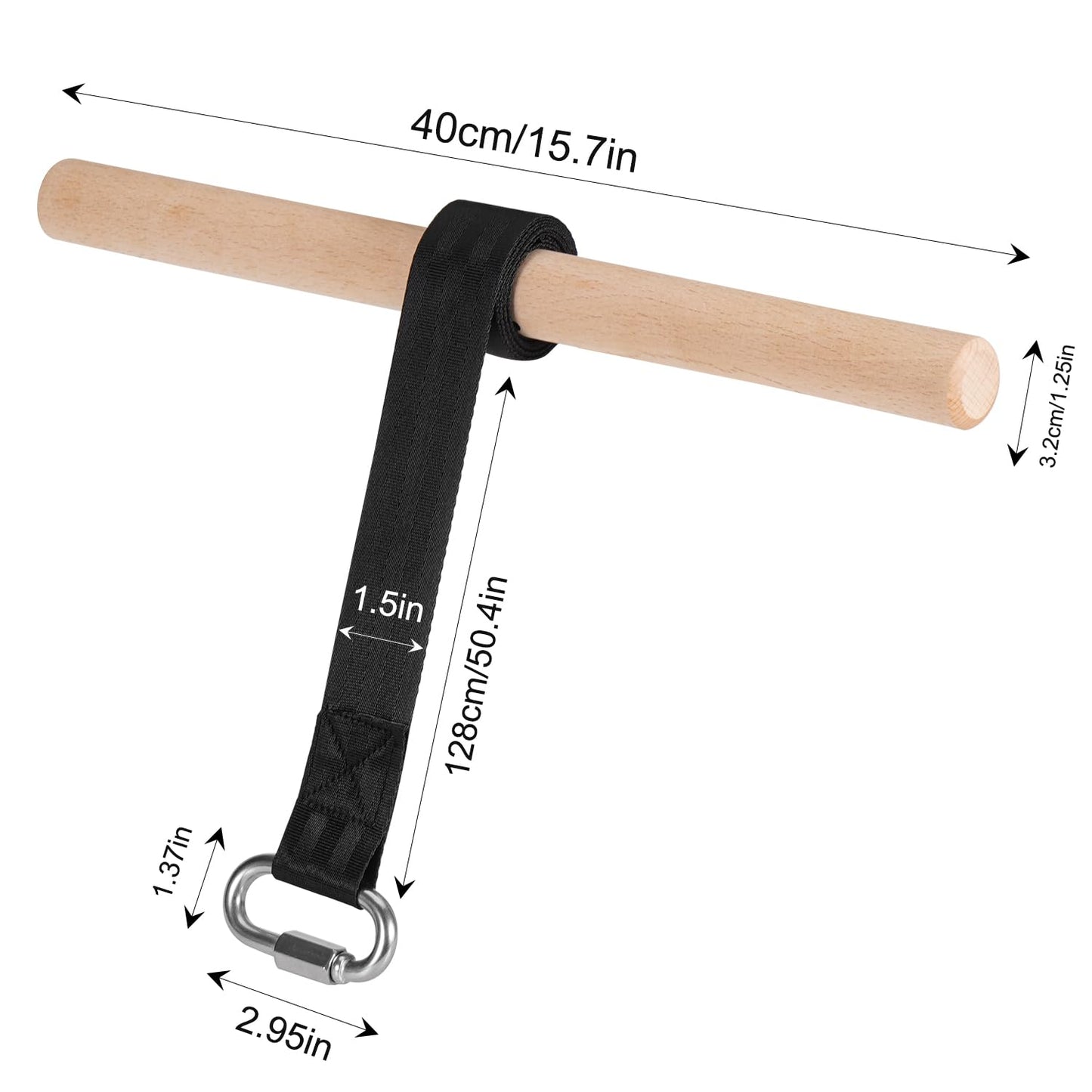 Forearm Strengthener and Wrist Roller, Forearm Exerciser with Joint-Friendly Beech Wood Handles, Forearm Strength Trainer with Durable Nylon Webbing and Stainless Steel Chain Quick Links