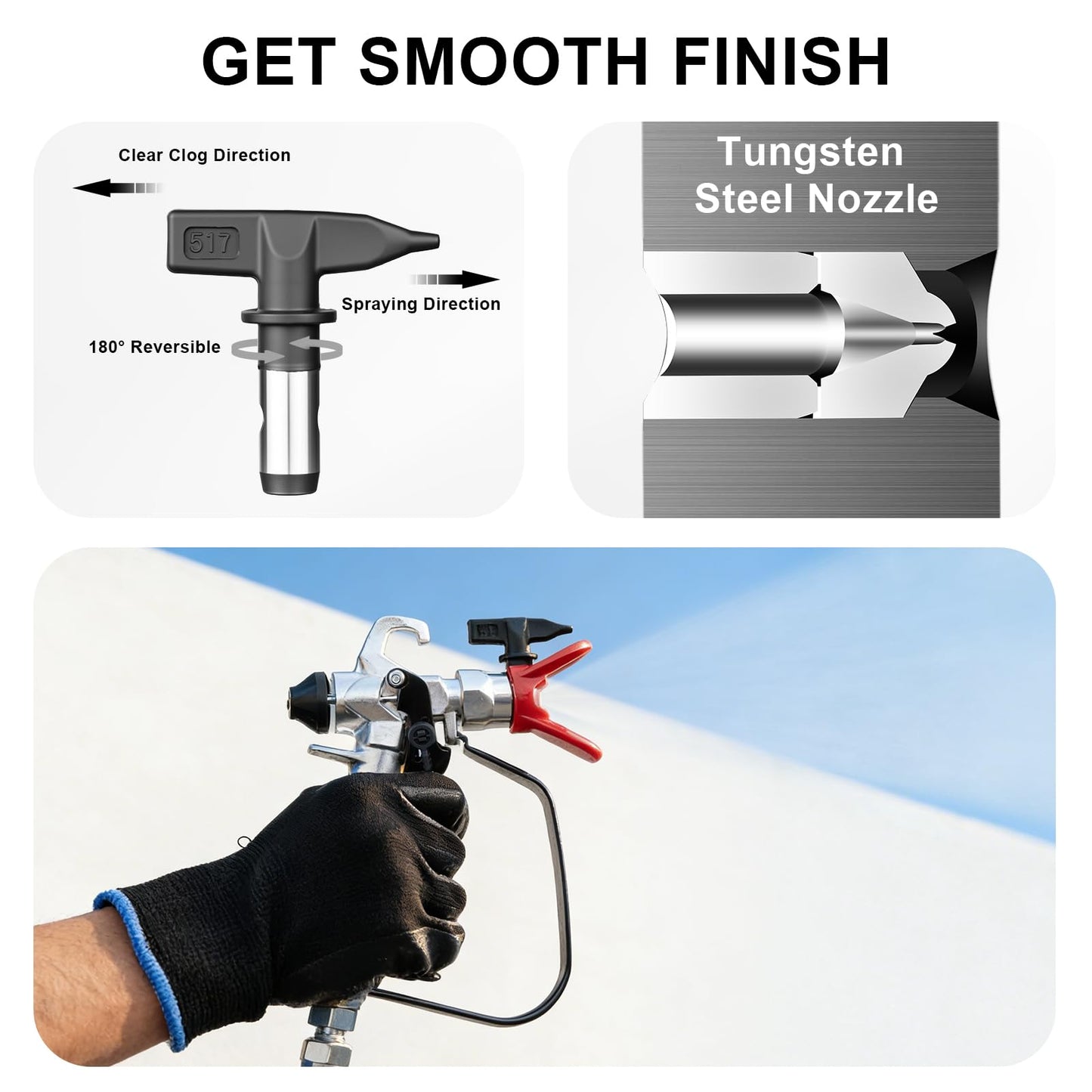 AEROPRO Tools Airless Paint Sprayer for House Painting, 3000PSI High Pressure, Thinning-Free, with Tip Sets & Tip Extension, Indoor Paint Sprayer for 5 Gallon DIY Painting Projects