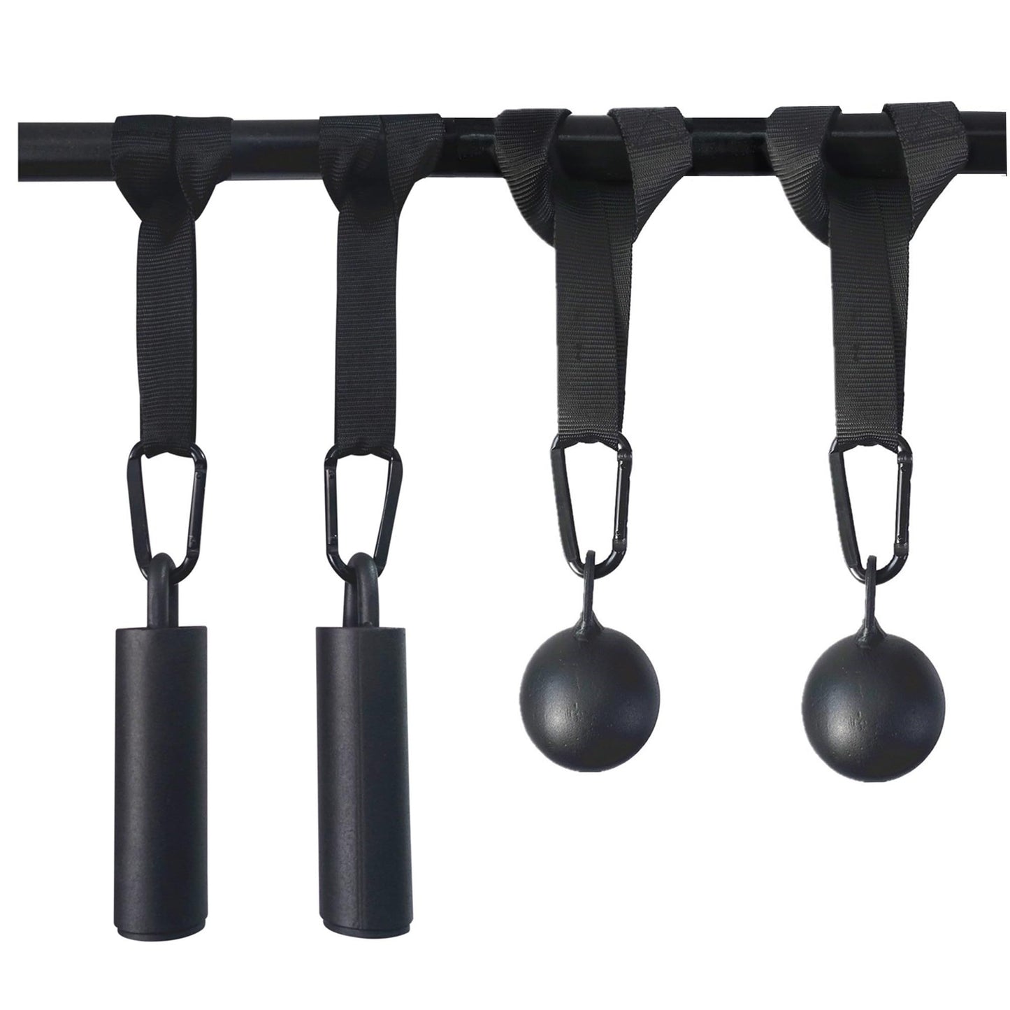 Lights Mountain Steel Cannonball Pull Up Grips Rock Climbing Holds Set Pull Up Ball Hold Grips with Hanging Strap Strong Carabiners Finger Strengthener, Forearm, Biceps, Back Muscles Training