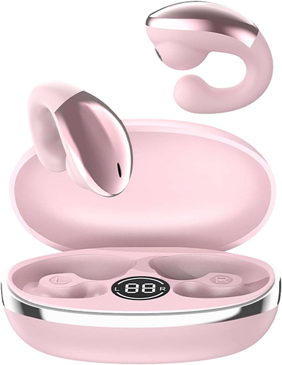Zroyndh 6.0 Open Ear Headphones, Clip-On Wireless Earbuds, Bluetooth Wireless Earbuds, Ultra-Comfort, Snug Fit, Clear