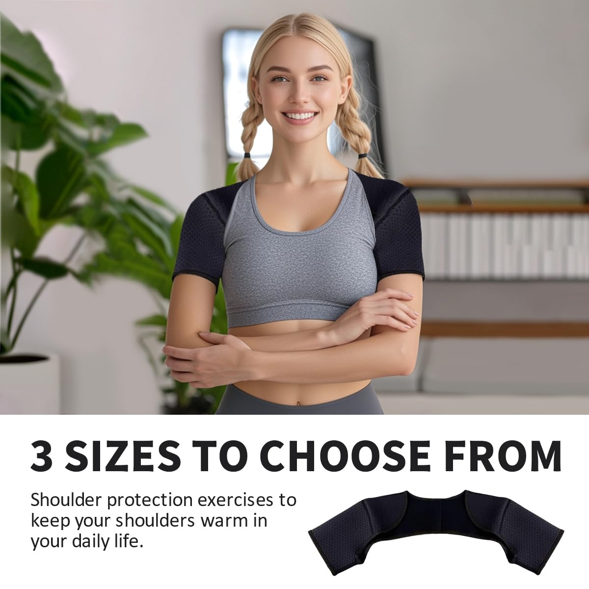 Double Shoulder Brace,Concealed Double Shoulder Brace for Sports Lovers,Comfortable and Breathable Shoulders Braces for Chronic Tendinitis Pain Relief,Outdoor Sports,Sleeping,Running (Small)