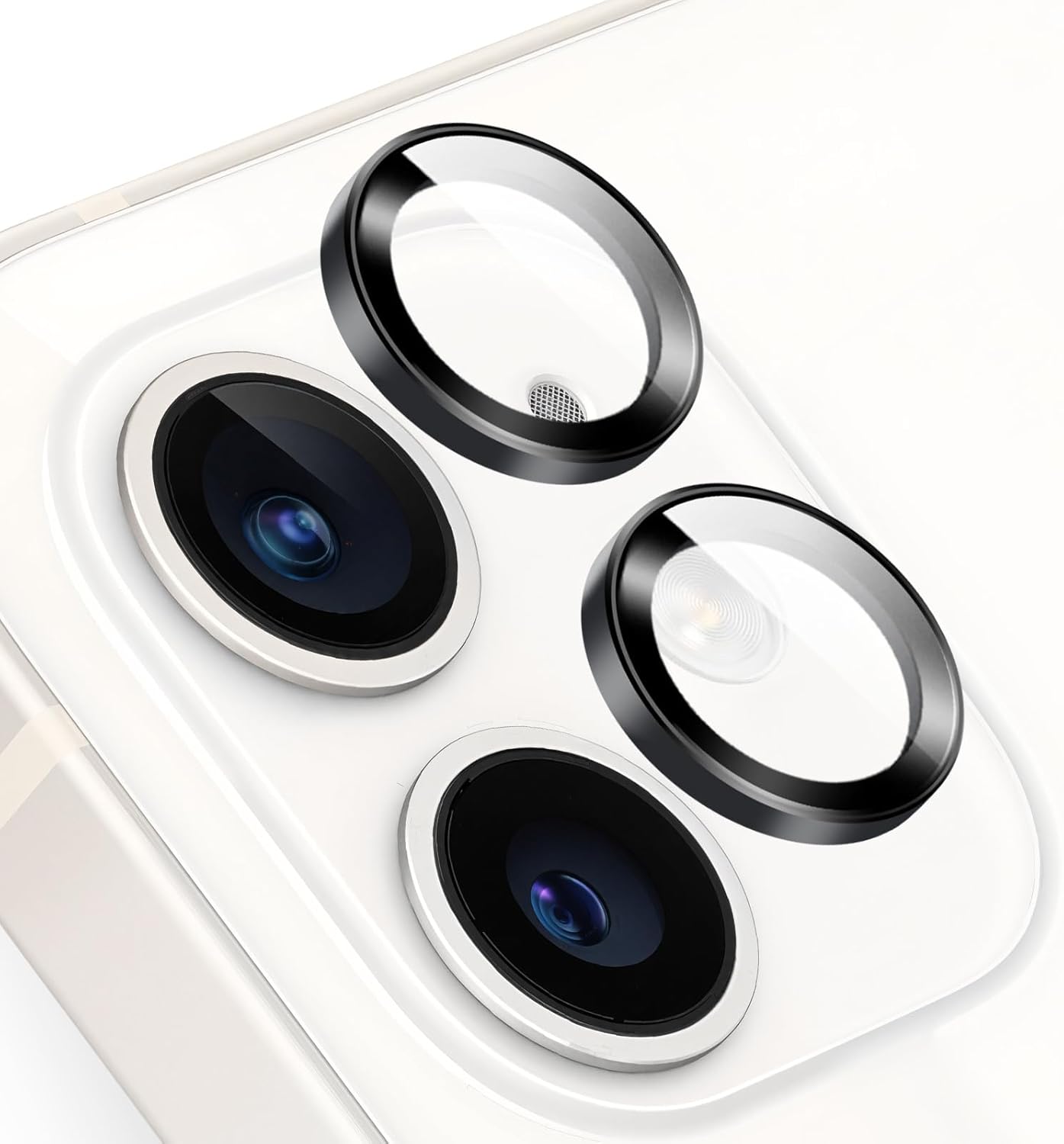 11 12 12 9H TENOC Camera Lens Protector for iPhone & iPhone & iPhone Mini, Tempered Glass Camera Screen Cover, Black