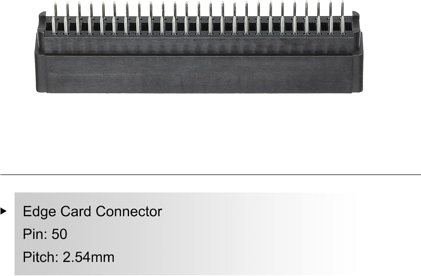 50 2.54mm PATIKIL Card Edge Connector Black Socket Straight Connection Pin Pitch for PCB Circuit Board, Game Console