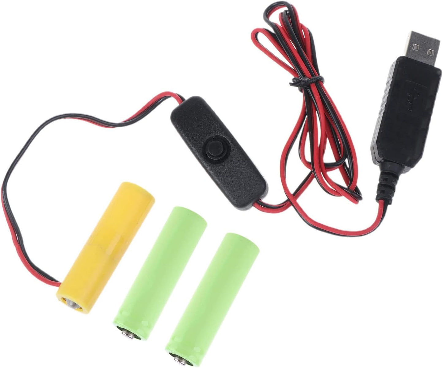 MHADBKH 3X 1.5V USB Power Converter DC-Buck Battery Replace AA Batteries for LED Light Radio Electronic Toy