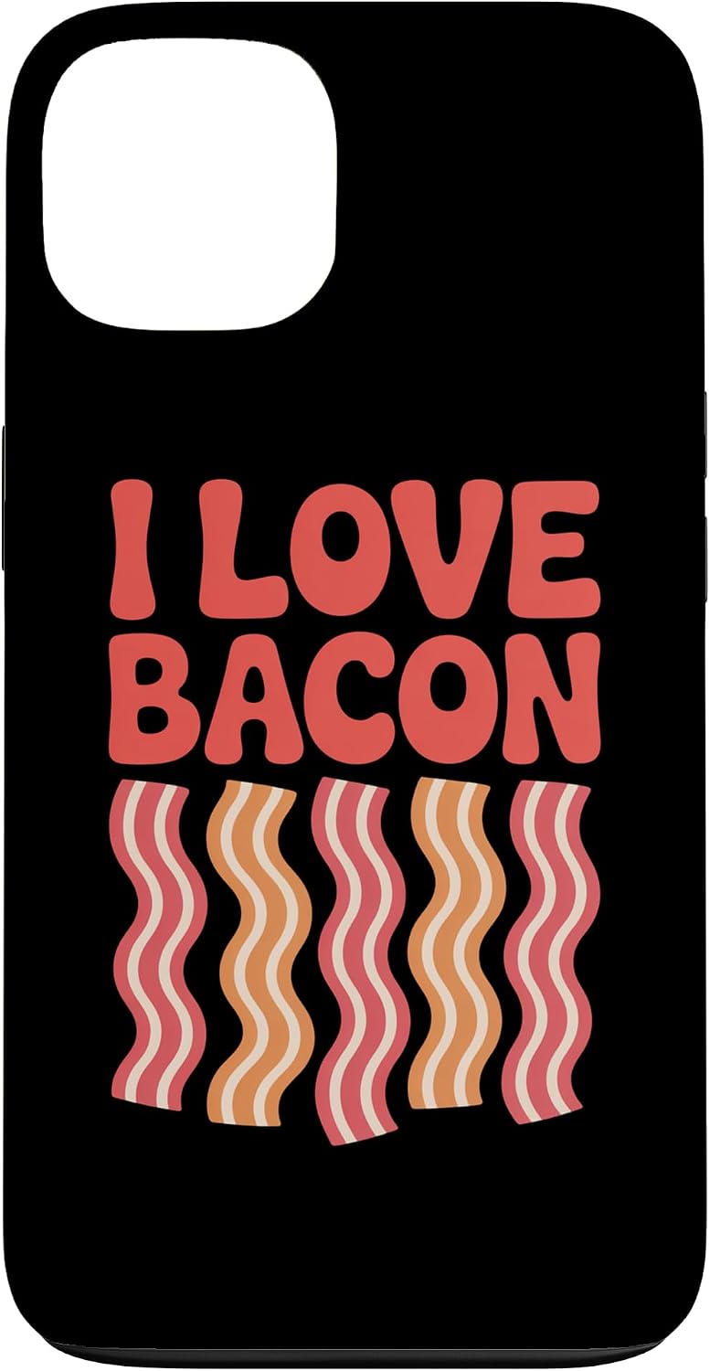 Bacon Lovers Enthusiasts Delight Humor 13 I Love Bacon Delicious Sizzling Humor Fun Case for iPhone