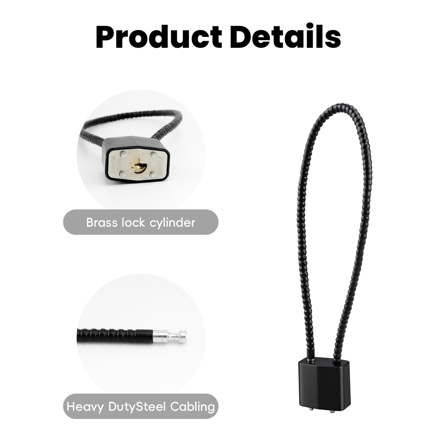 4 Pcs Cable Locks with Keys, Bike Locks, 15 Inch Heavy Duty Keyed Wire Lock Cable with Keys, for Indoor Outdoor Bike Bicycle Helmet Cabinet Fence Gate Lock(Black)