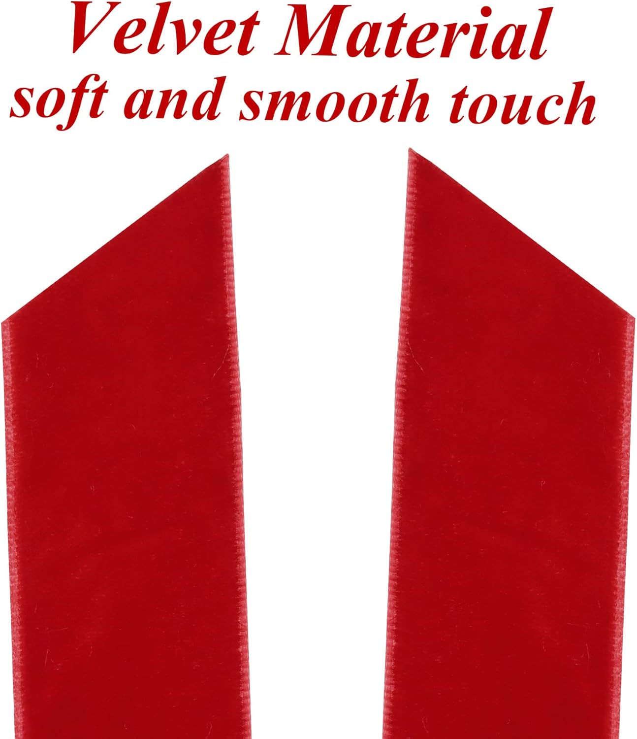 Regine Switzerland 12Pcs Red Velvet Ribbon Bows - 5in x 10in Xmas Tree Ornaments for Holiday Decor