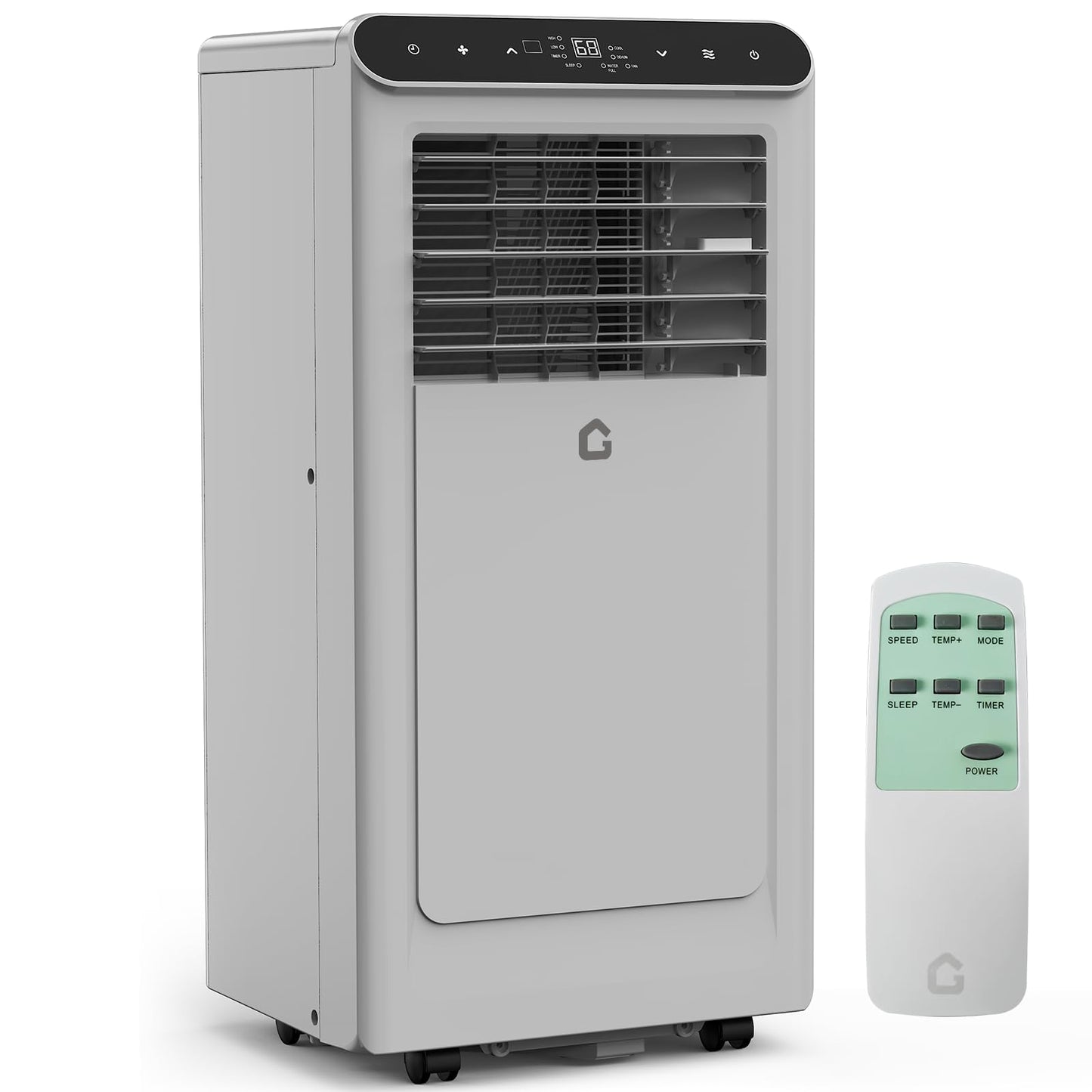 GarveeLife Portable Air Conditioners, 8,000 BTU for Rooms up to 350 Sq.Ft., Smart Compact AC Unit with Cooling, Dehumidifier, Fan, Remote Control and Window Kit, Gray