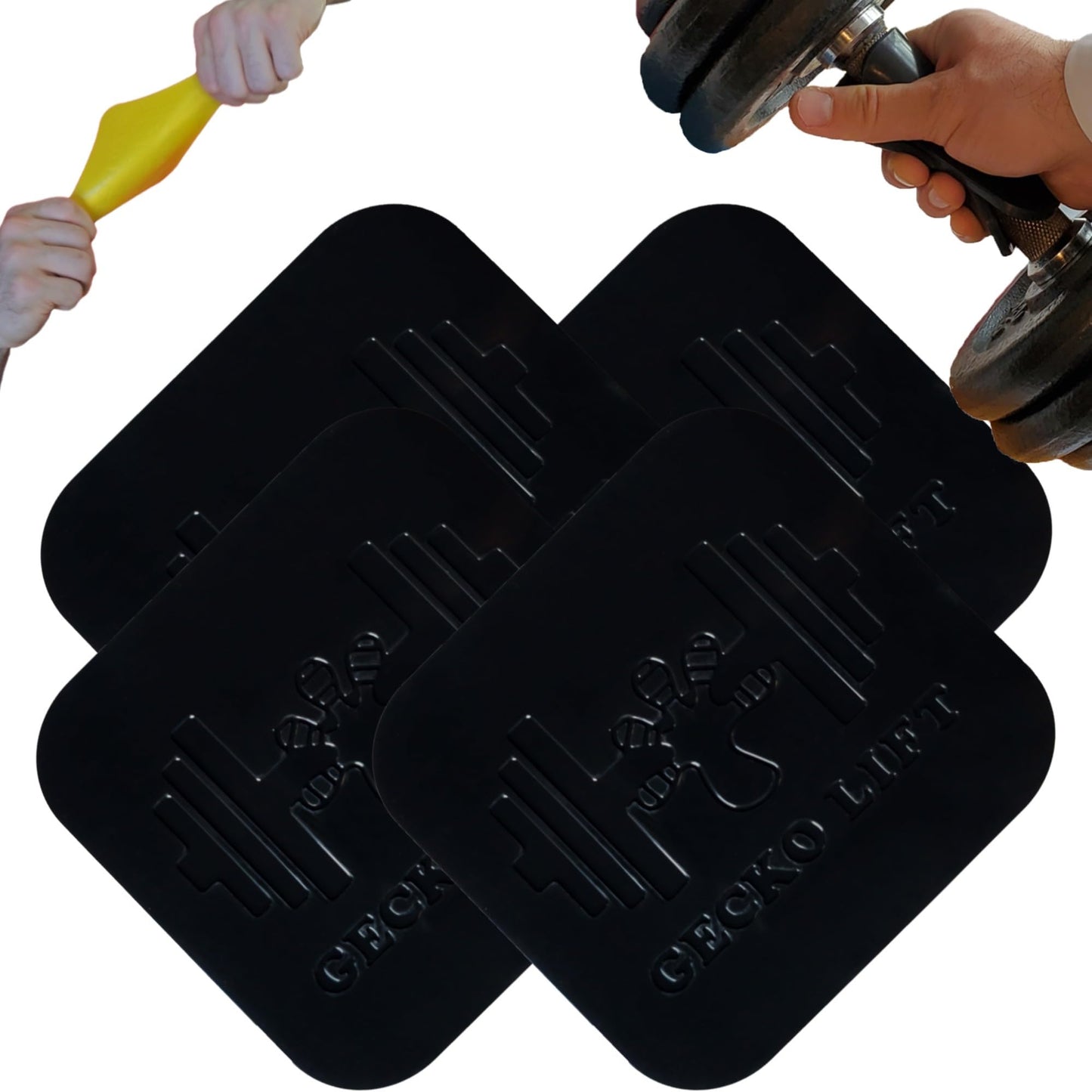 GECKO LIFT Aerospace Grade Gym Grip Pads Soft Non-Slip Weight Lifting Glove Alternative (Combo Black)
