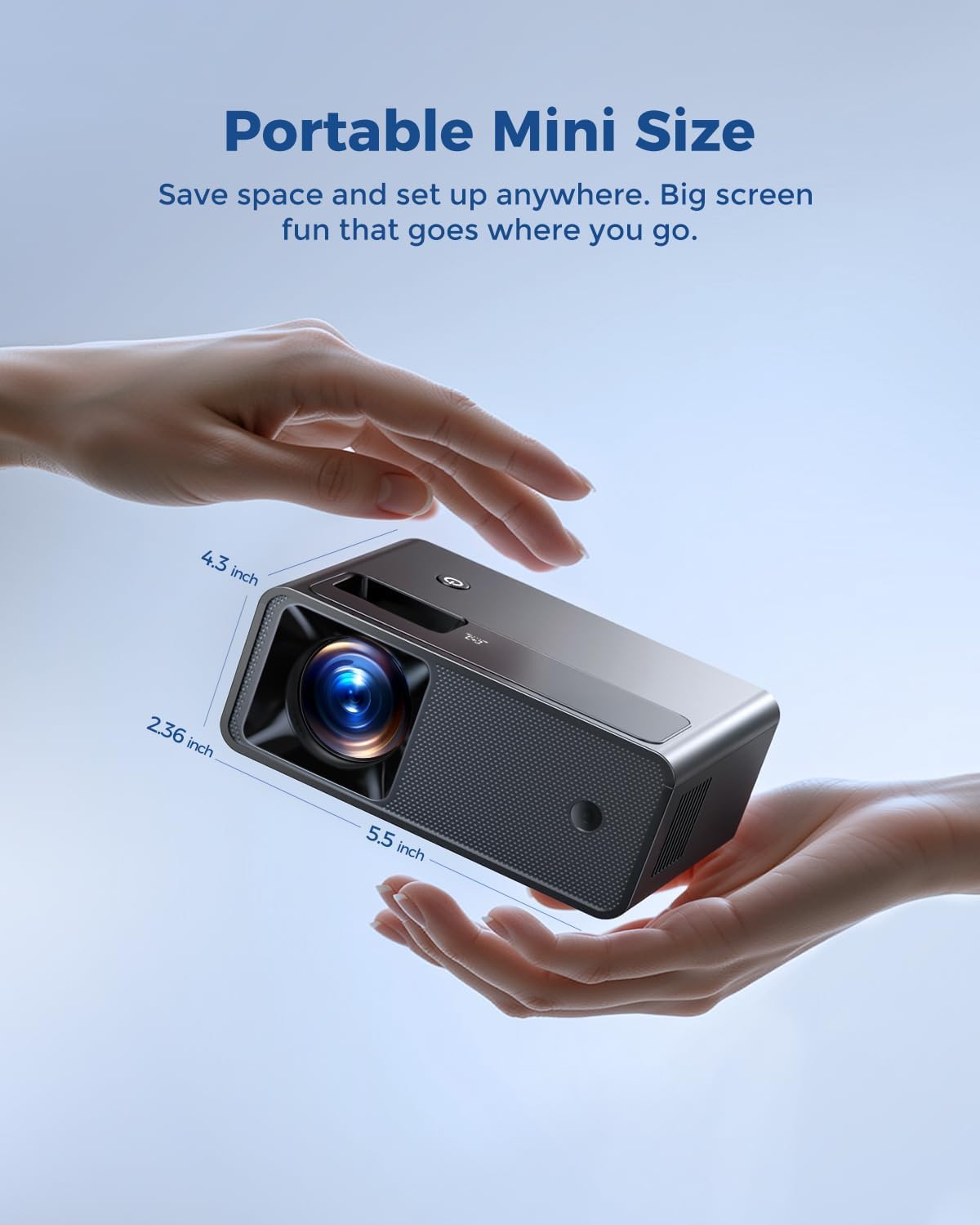 CiBest 2025 1080P Portable Mini Projector White, Upgraded Full HD Projector, Movie Projector Compatible
