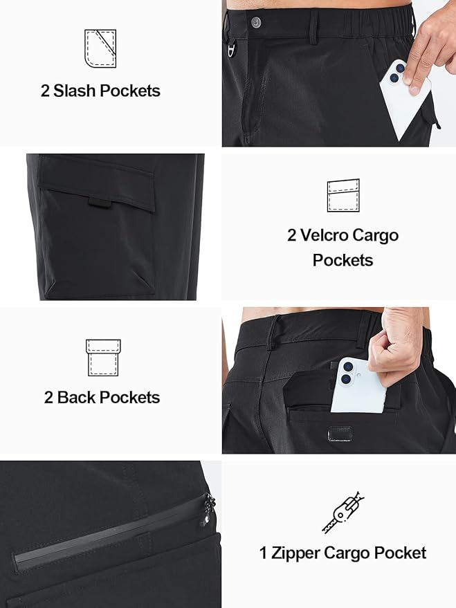 NORTHYARD Men's Cargo Hiking Shorts 9" Lightweight Outdoor Tactical Work Camping Sport Golf Casual Travel Fishing Multipocket