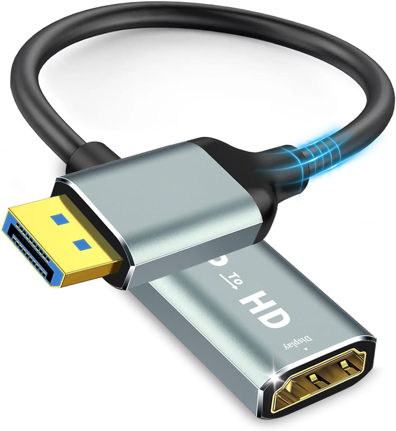 Critin 4K Display Port to HDMI Adapter, Uni-Directional Display Port Computer to HDMI,Plug & Play Converter with Audio