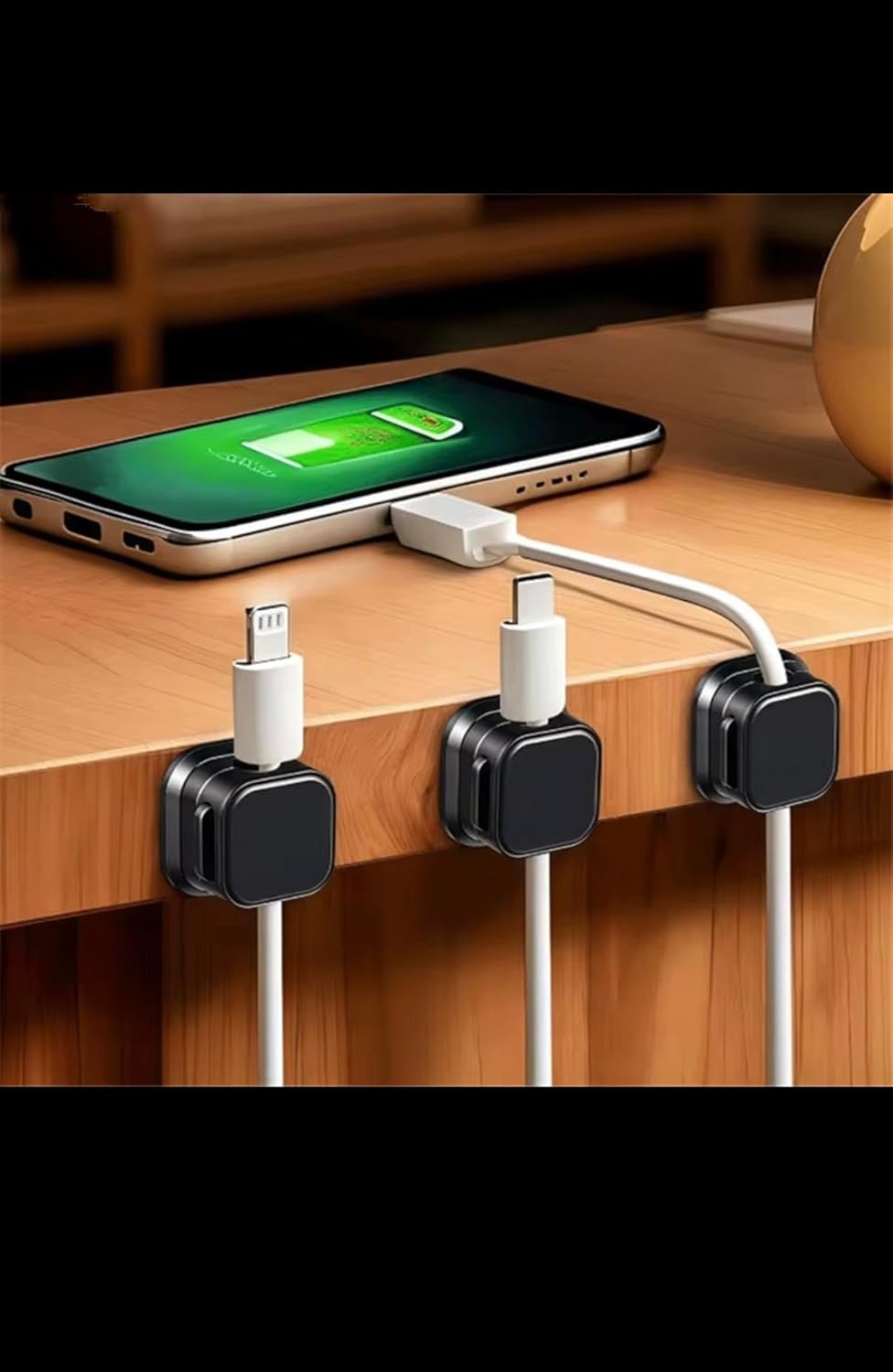 Generic Cord Organizer Holder, Strong Adhesive Desk Cable Management Magnetic Easy Open,Organize Phone Charging Cords