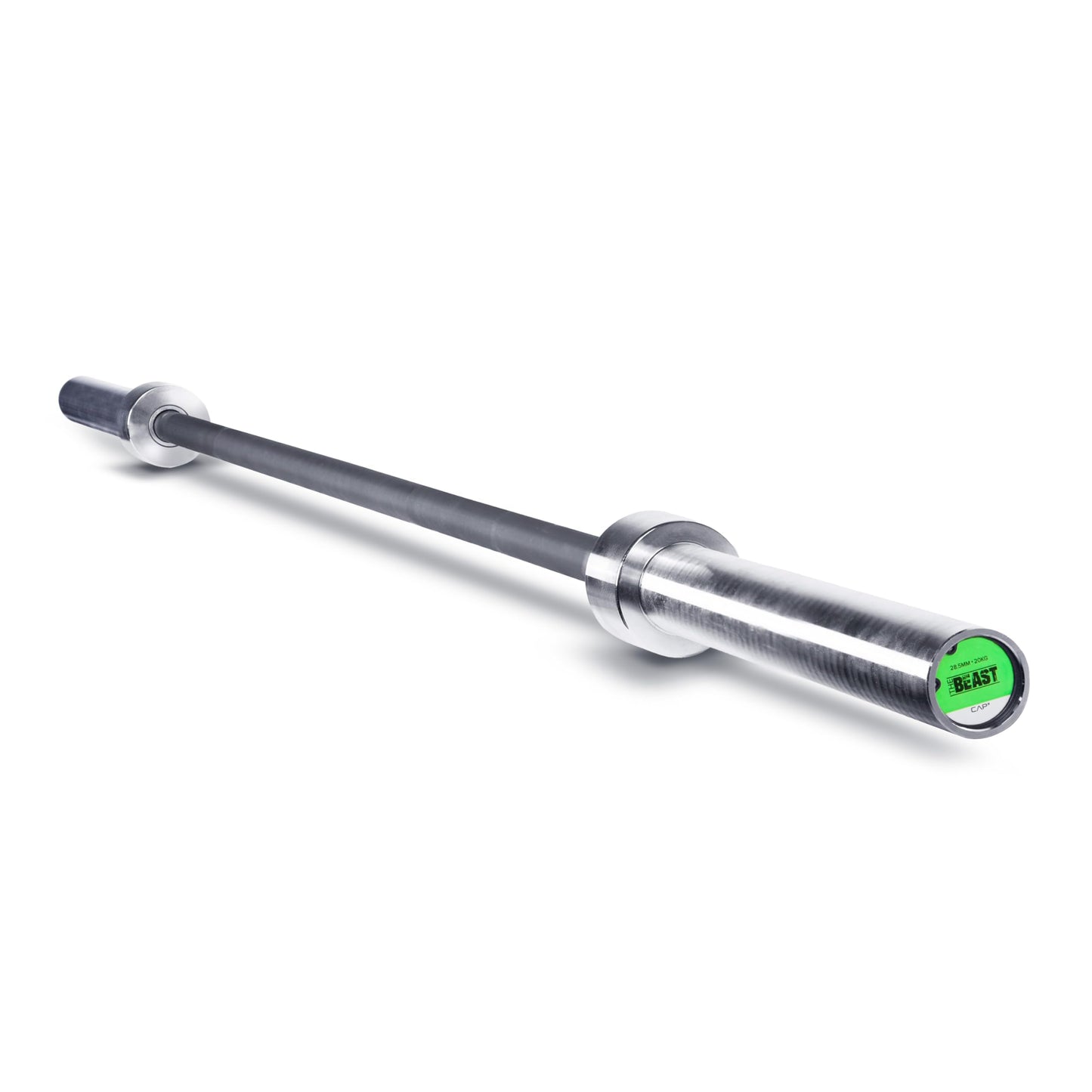 CAP Barbell THE BEAST Olympic Bar | For Weightlifting and Power Lifting, THE BEAST - Black/Chrome, No Center Knurl, 7' Olympic