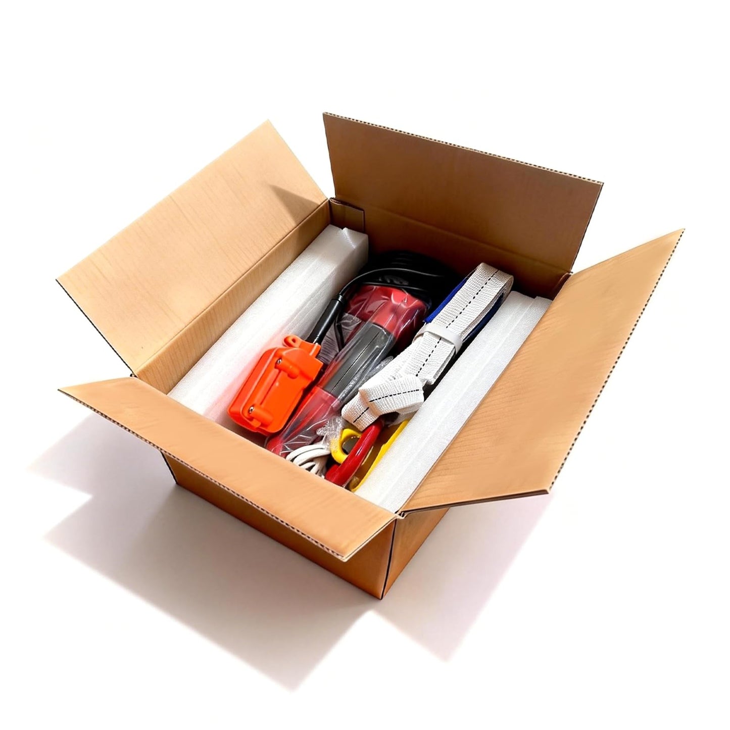 SENKEYFE Power Electric Portable Hoist Winch 1100LBS, 3 in 1 Electric Cable Hoist 110V 25 FT with Lifting Strap, Electric Hoist Lift Ceiling Winch for Lifting Towing(Red)