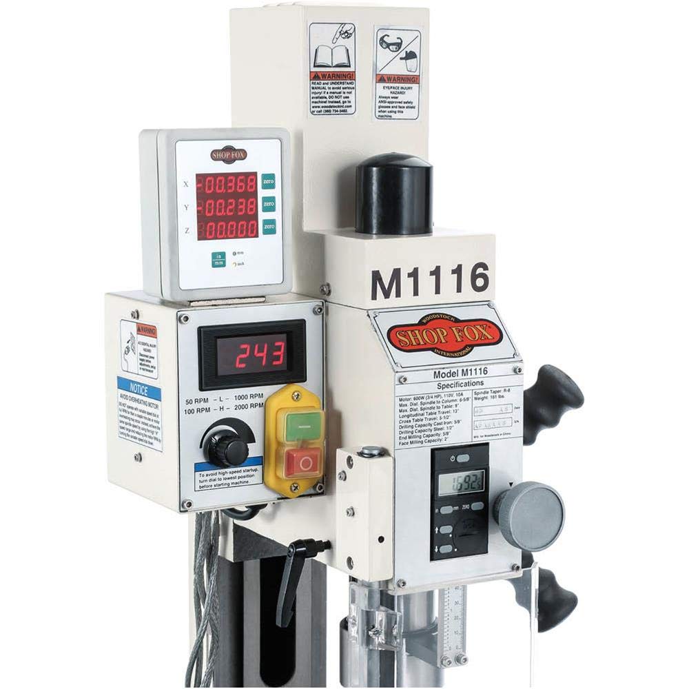 Shop Fox M1116 Variable-Speed Mill/Drill with Digital Readout