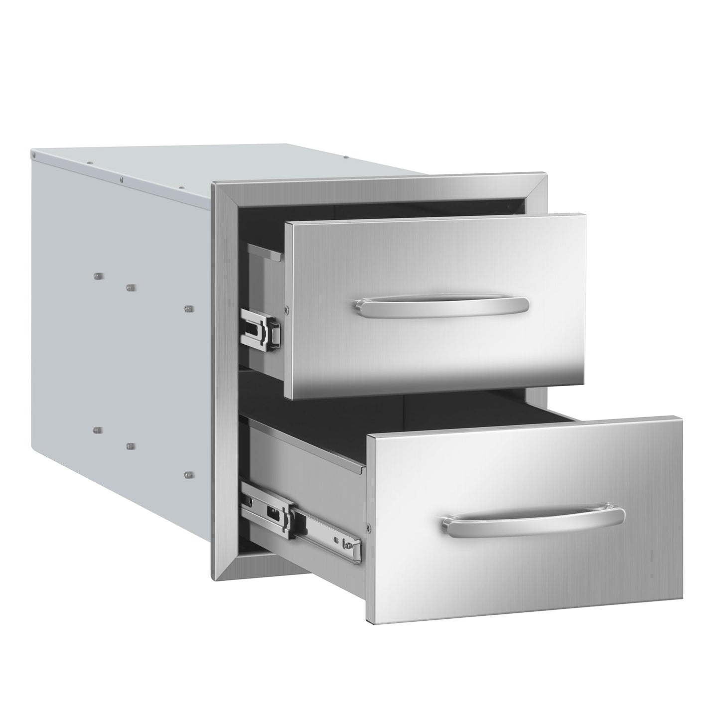 RAILEN Outdoor Kitchen Drawers 14" W x 15" H x 23" D Built-in BBQ Drawer Stainless Steel Access Drawers for Outdoor Kitchen Island or Grill Station