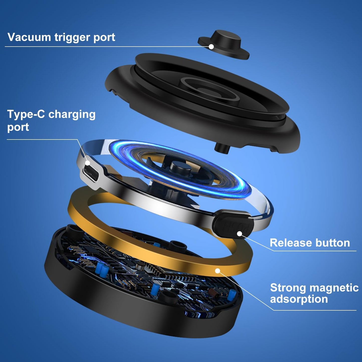 ACCTOLF 12/13/14/15 Magnetic Suction Phone Mount, Magnetic Car Suction Cup Holder for Car/Gym/Mirror/All Smooth