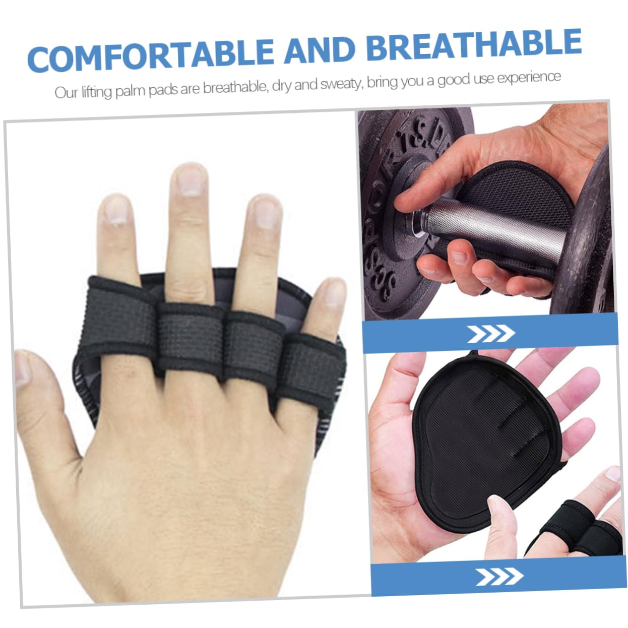 Gogogmee Non-Slip Palm Protector Lifting Gloves Pair Breathable Fitness Palm Pads for Men Gym Weightlifting Cycling Outdoor Sports 4.72X4.33In