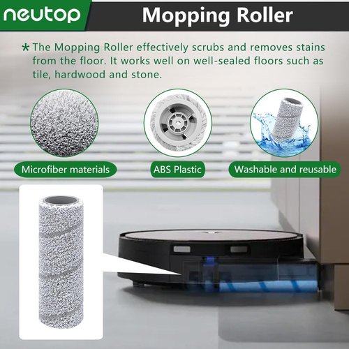 neutop Replacement Parts Compatible with Ecovacs Deebot X11 OmniCyclone, Robot Vacuum Accessories with 1 Main Brush 2 Mopping Roller 4 Filter 4 Side Brush
