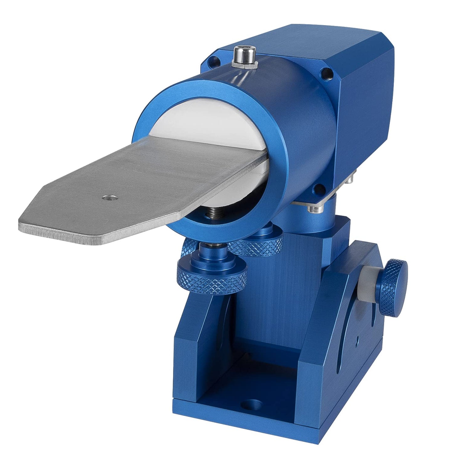 Sunluway-Three-Axis Blade Light Duty Workshop Knife Vise Tool, with 360-degree Swivel Base for Home or Industrial Craftsmen (Blue)